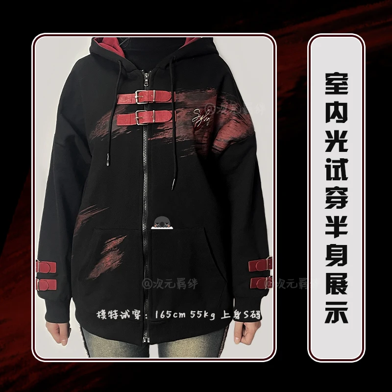 Anime Love and Deepspace Sylus Crow Cosplay Costumes Cartoon Sweatshirt Jacket Zippered Hoodie Coat Spring Autumn Wear Xmas Gift