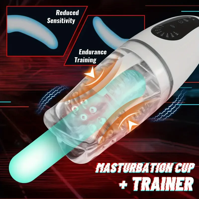 Erwachsene liefert automatischen männlichen Masturbator drei Motoren Halsstruktur beißen und Blowjob Masturbation Männer Vibration Mastubator