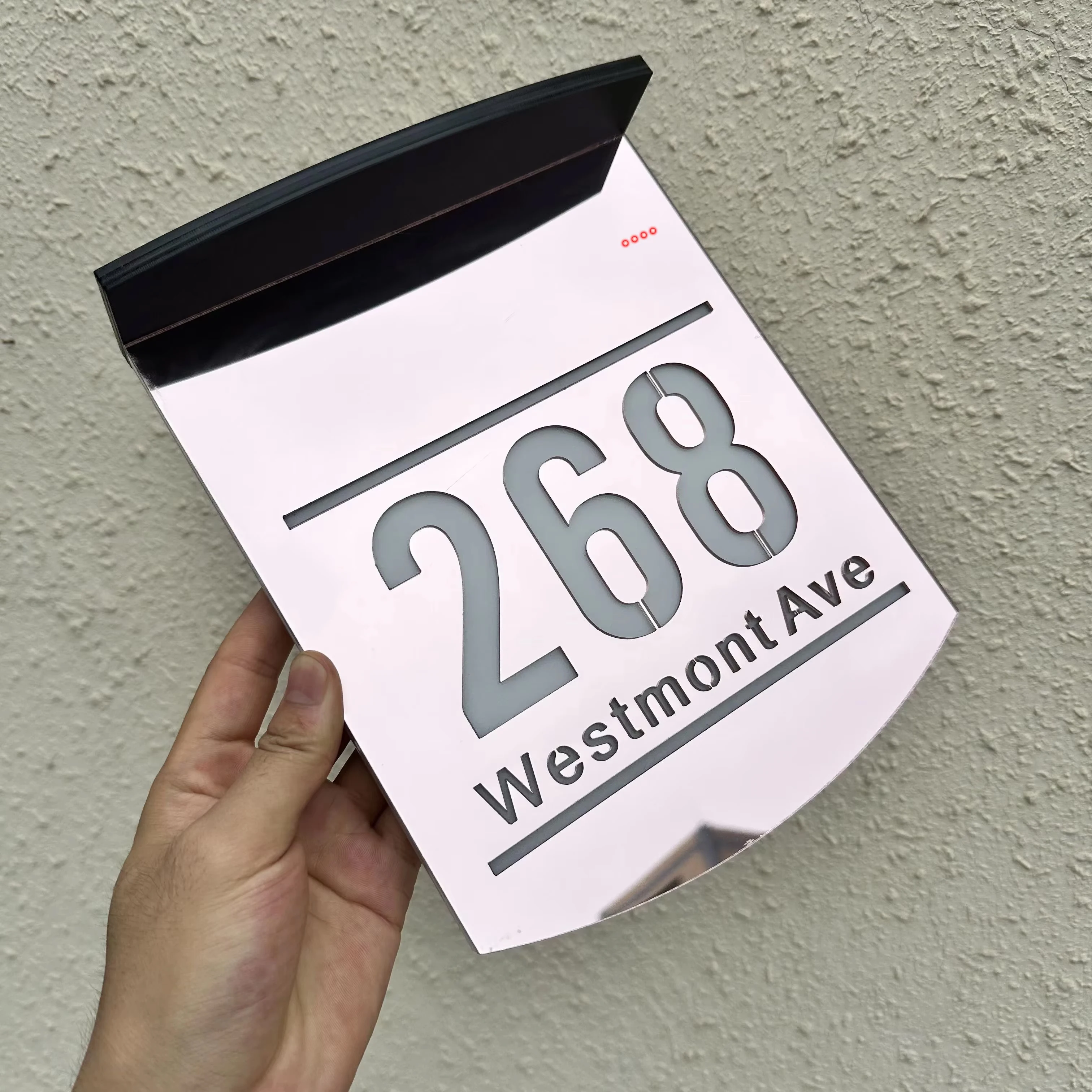 Customized House Number Solar Lights Outdoor Backlight LED Solar House Number Outdoor Door Sign Street Numbers With Solar Light - Image 2