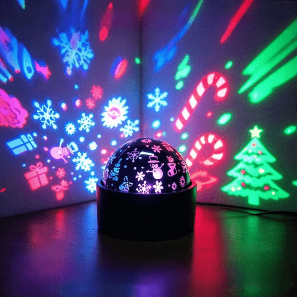 Color-changing Moon Galaxy Projector Light Flashing Light Effect Christmas Tree RGB Projector Lamp Santa Claus USB Plug-and-Play