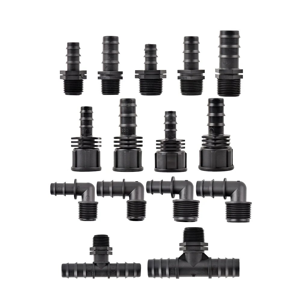 16/20/25Mm Pe Slang Barb Tee Elleboog Connectors 1/2 3/4