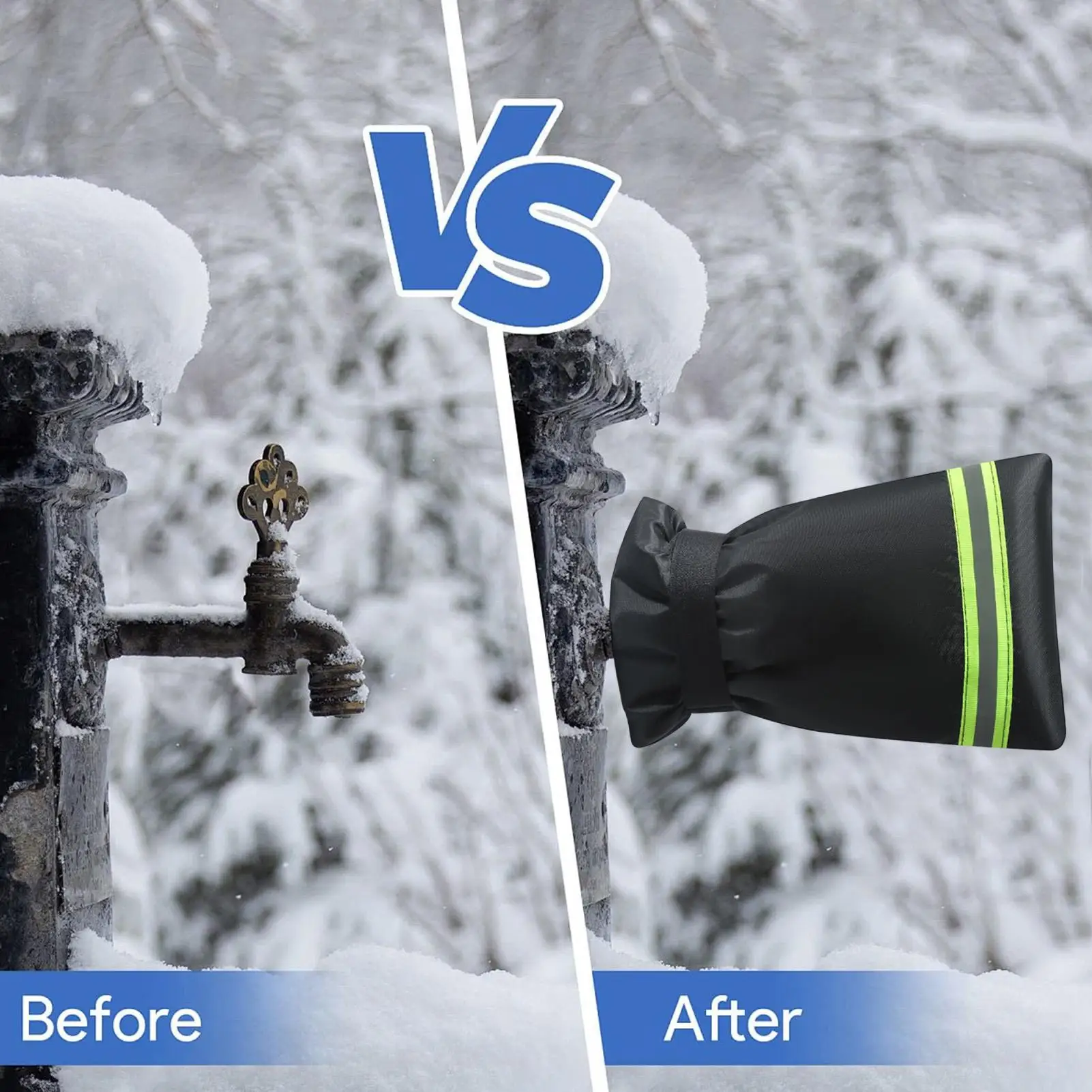 Faucet Covers For Outside Frost-Proof Faucet Protector With Reflective Strips Outdoor Spigot Covers Winter Socks For Yard