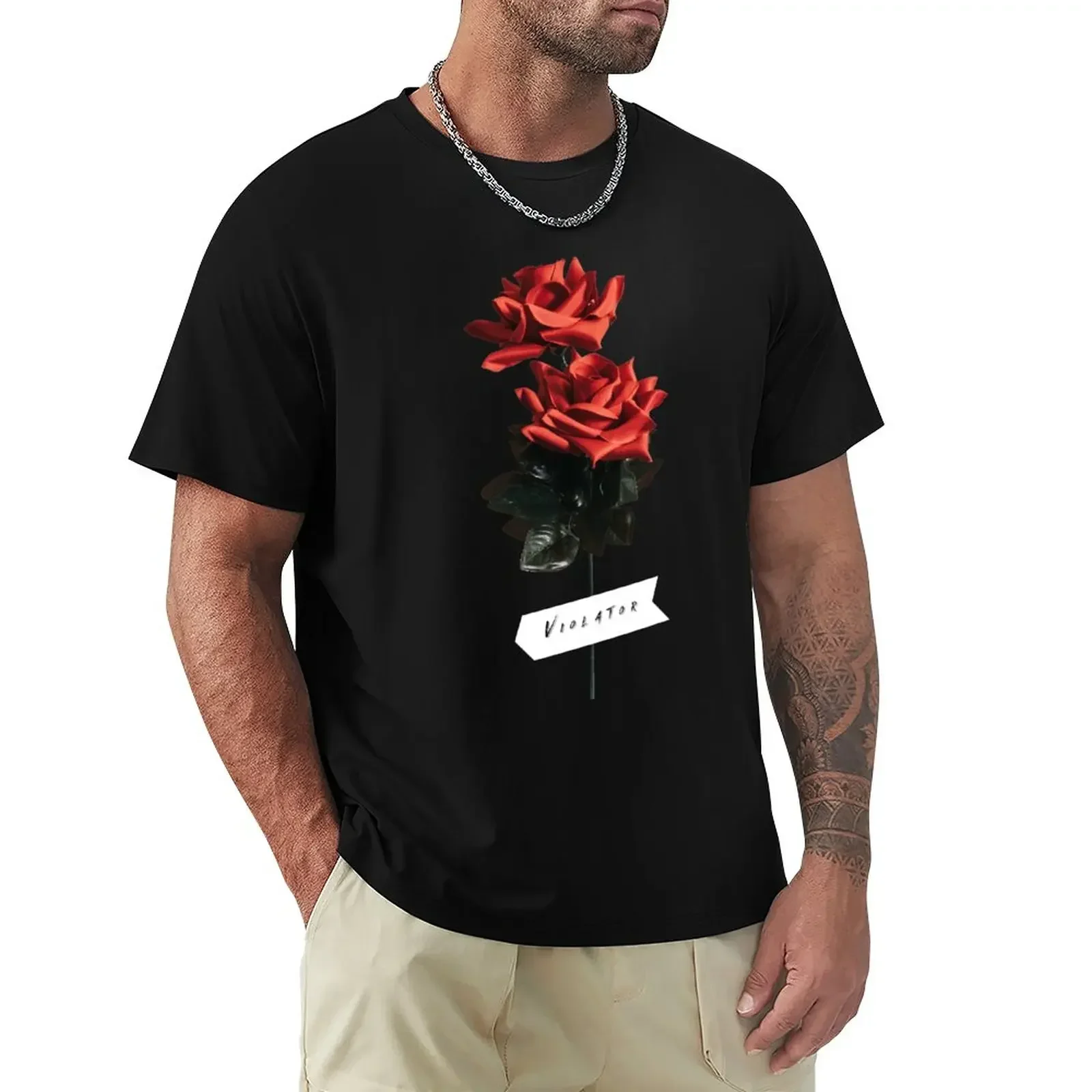 dm, violator aesthetic rose design T-Shirt sports fans shirts graphic tees  mens cotton t 