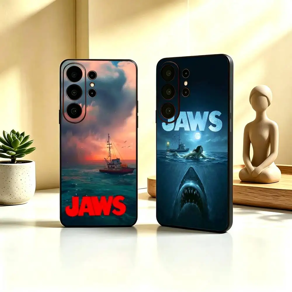 J-JAWS Classic Movie for shark Stand Silicone Phone Case For Samsung S26,25,24,21,22,21,20,Ultra,Plus,Fe, Lite