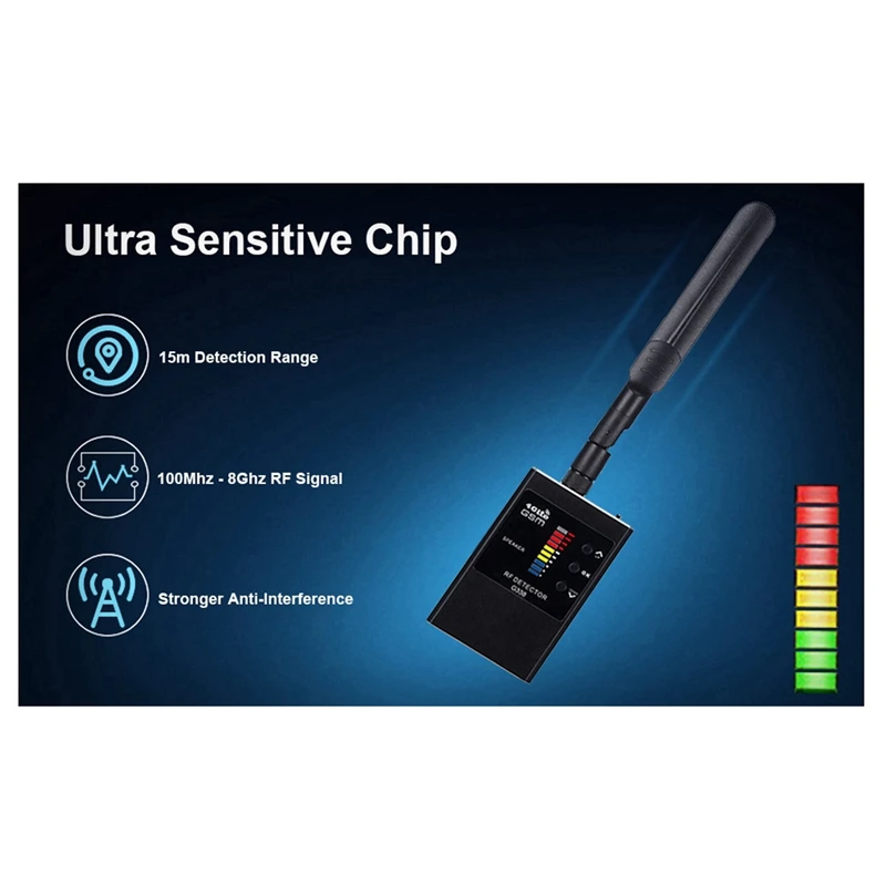 Detector De Sinal De RF Sem Fio, Anti Detector, Lente Da Câmera, Bug, GPS Tracker, Dispositivo GSM Magnético, Scan Finder