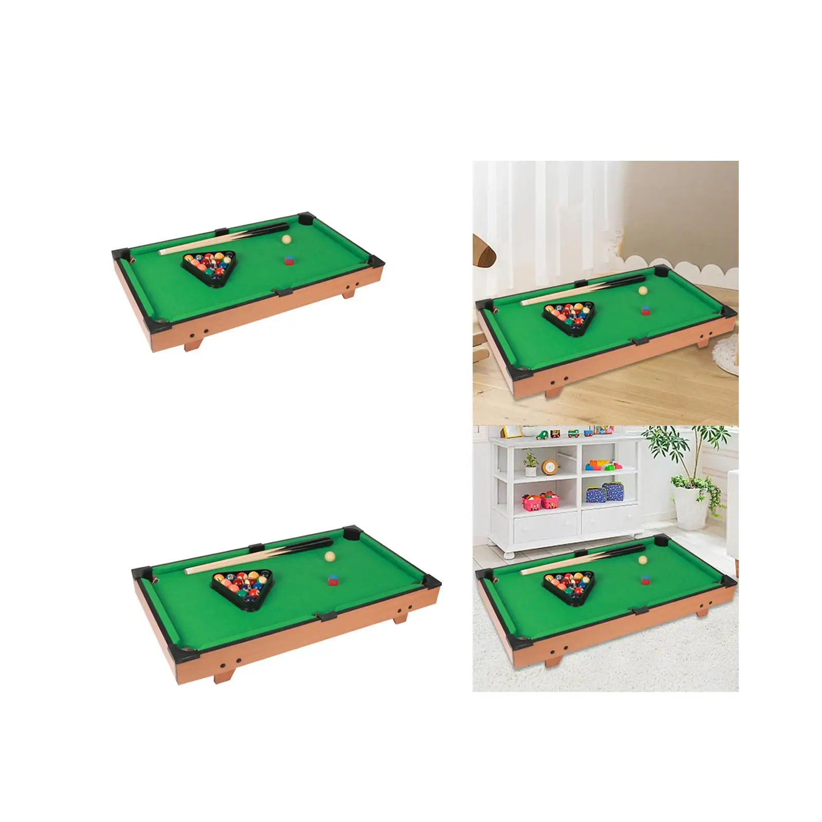 Mini Tabletop Pool Set, Household Desk Chalk, Triangle Rack Pool Game Billiards Game for Bar Bedroom Kids Adults Parties Family