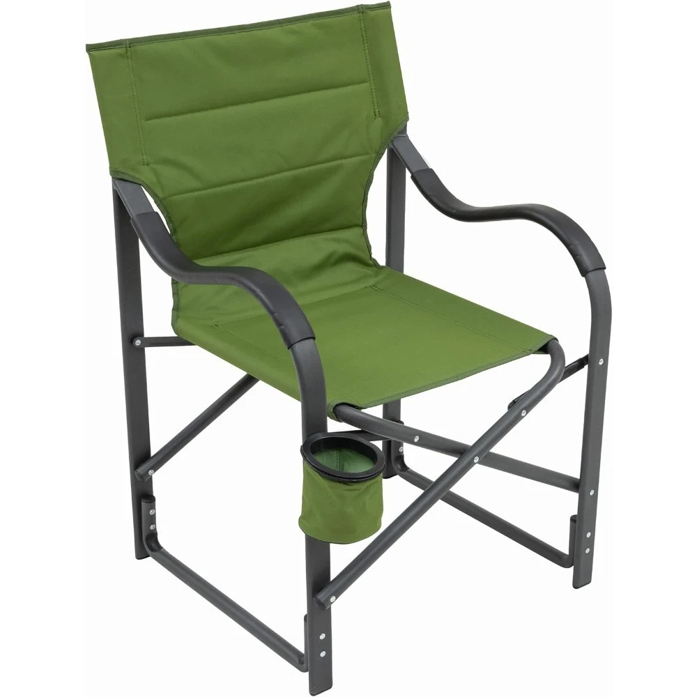 

Camp Chairs for Adults - Comfortable Padded Polyester Fabric Over Sturdy Wide Aluminum/Steel Frame with Tall Back, Folds Flat