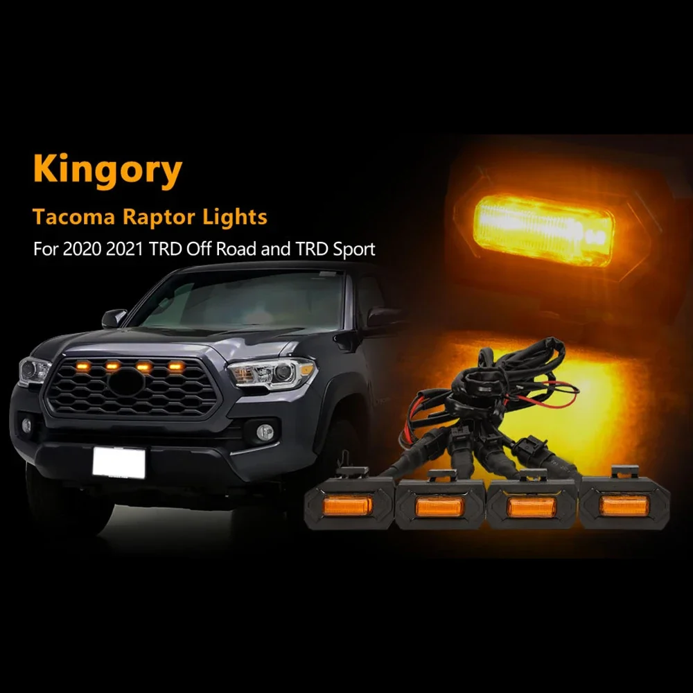 Car Front LED Lights Grille Lights For Tacoma 2020-2021 External 3Color Decoration Waterproof Grille Lamp Flashing Emergency