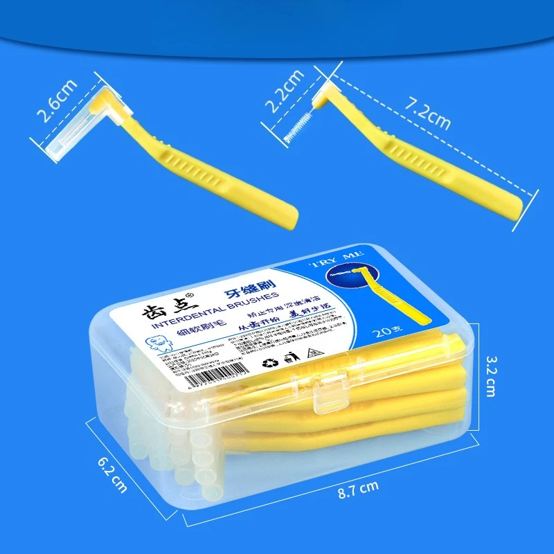 20Pc/Box L-shaped Interdental Brushes Cleaning Soft-bristled Orthodontic Toothpick Teeth Tooth Pick ToothBrush Oral Hygiene 2027