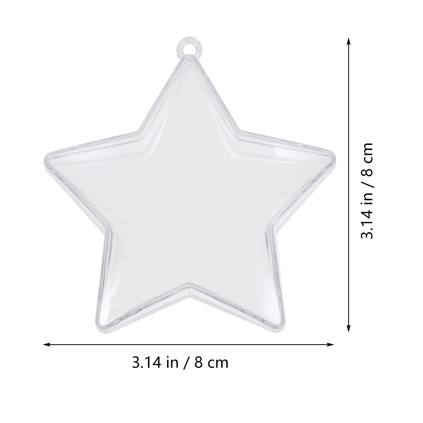 10Pcs Star Shaped Candy Boxes, 80mm Clear Fillable Ornaments Christmas Candy Box Christmas Packaging Box for Christmas Pouch