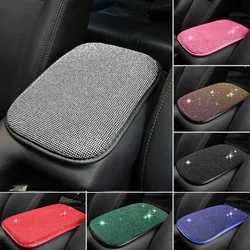 Auto Center Console Pad Crystal Bling Car Armrest Seat Box Cover Protector Universal Fit Diamond Car Decor Accessories for Women