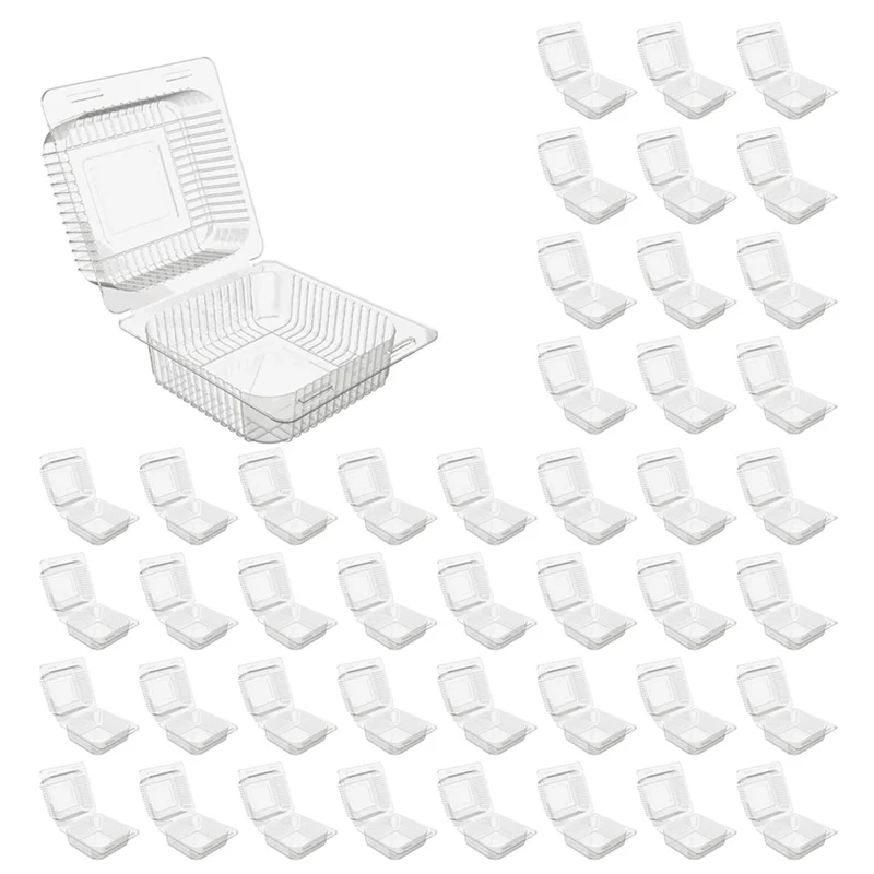 

AT29-200 Count Clear Plastic Hinged Clamshell Takeout Tray Food Clamshell Containers For Dessert, Cakes, Cookies, Salads