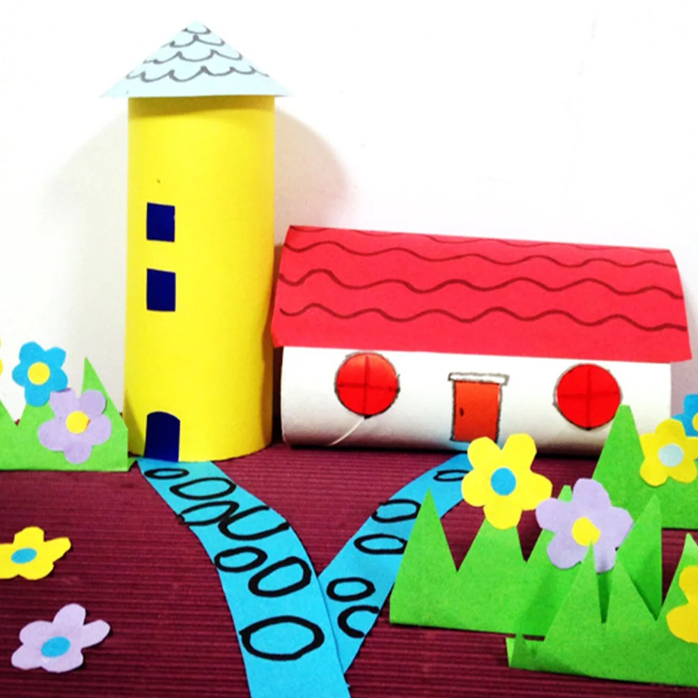 12 قطعة الحرفية DIY المواد أنابيب الورق المقوى لفات ورق الحرف الاطفال المشاريع الفنية الإبداعية ورقة أنبوب لفات أنابيب الورق المقوى