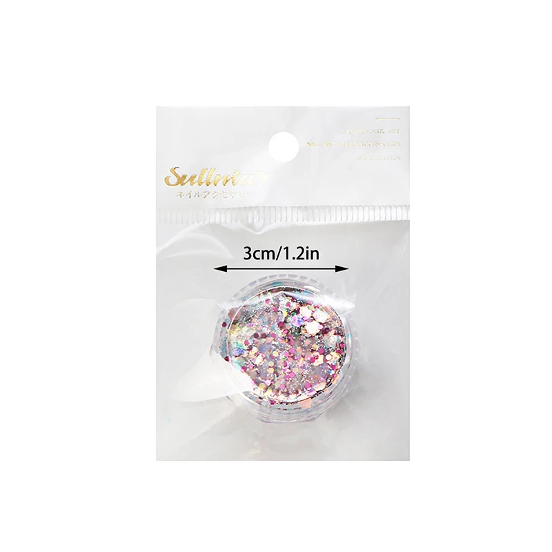 Nail Accessories Glitter Mixed Thickness Glitter Irregular Hexagonal Shape Circular Size Glitter Nail Diy Decorations