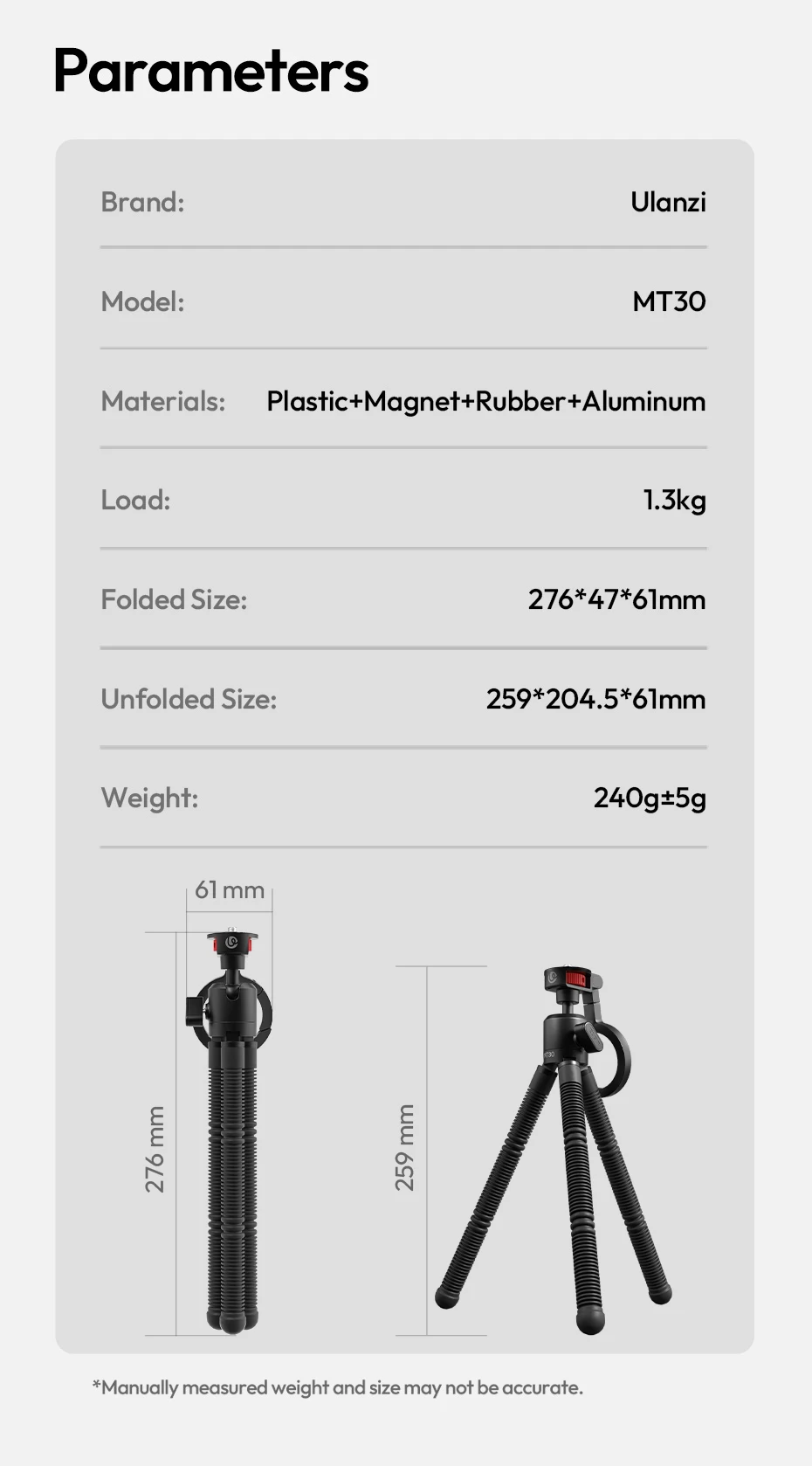 Ulanzi MT30 Magnetisches flexibles Stativ für Fotografie, Telefonkamera 360° ° Einstellbare Kugelkopf umwickelte Beine Stativ Outdoor Vlog – Detail 14
