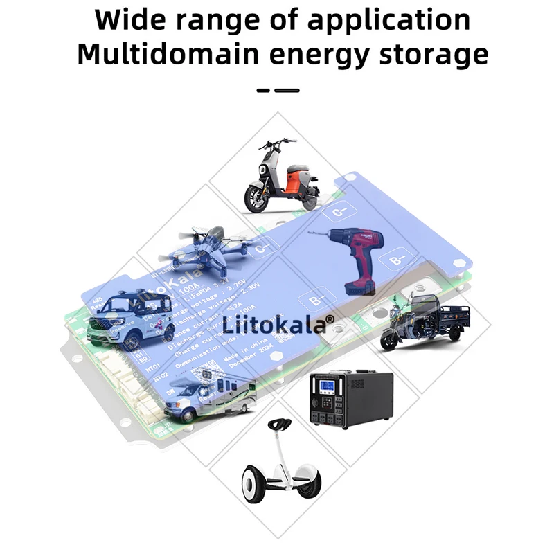 LiitoKala 4S 12V 100A 200A Bluetooth Smart BMS Lifepo4 APP لحماية البطارية Lifepo4 والمراقبة 4S 150A/200A/300A #5