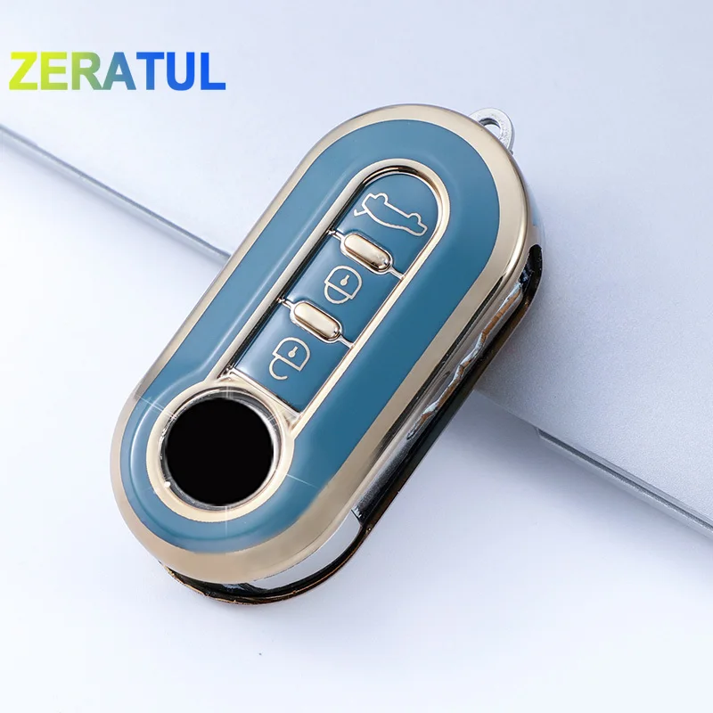 Shell Fob TPU Car Flip Key Case Cover For FIAT 500 Ducato Punto Panda Lancia Musa For Citroen Jumper Peugeot Boxer Accessories