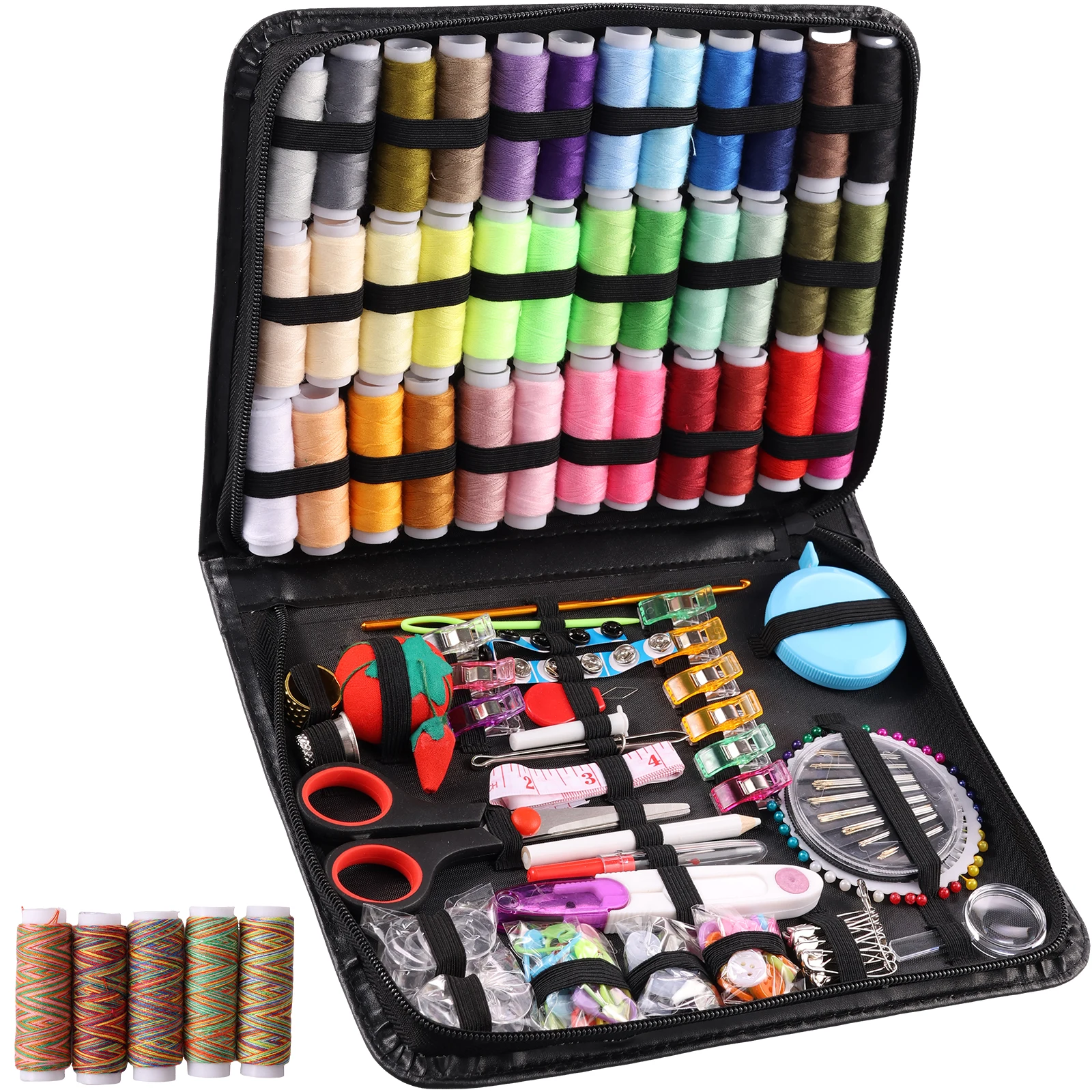 

229Pcs Sewing Kit Professional Sewing Accessories with Needles Thread Scissors Measure Tape Portable DIY Embroidery Handwork