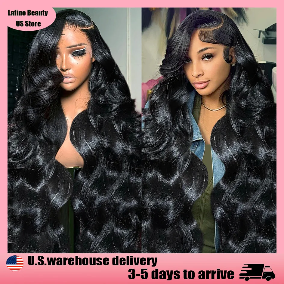 Lafino 200% Density Body Wave Lace Front Wig 13x6 Loose Body Wave 13x4 Lace Front Wigs Black Wig Human Hair 40 Inch Brazilian