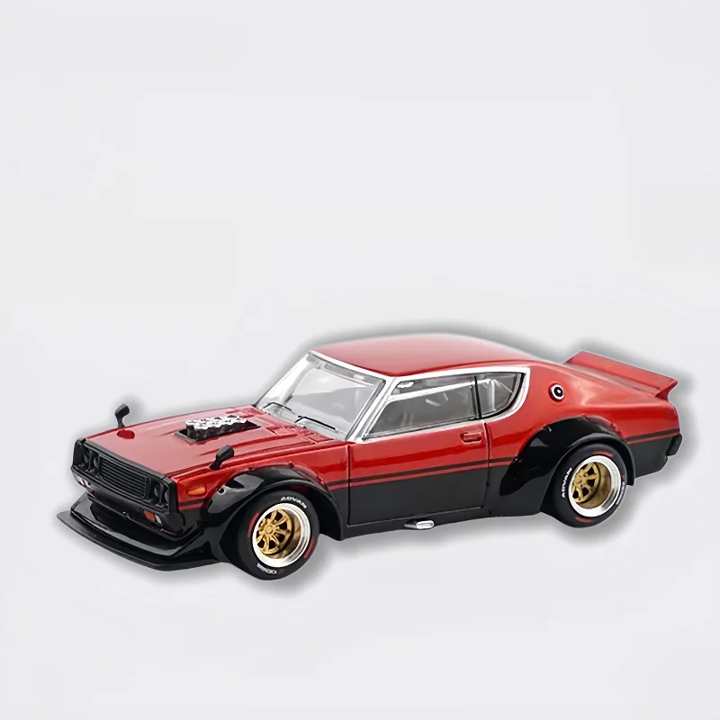Xcartoys x POP RACE 1:64 SKYLINE V8 DRIFT(KENMERI）FFR Red Black Diecast Model Car