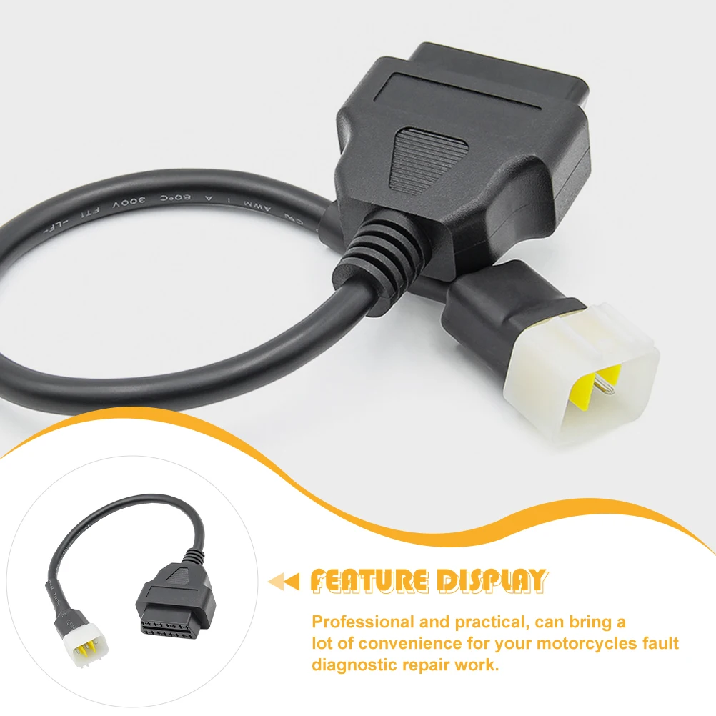 

6Pin Motorcycle Diagnostic Adapter Cable Engine Fault Detection Repair Tool Durable Sturdy Professional Connector Cord For