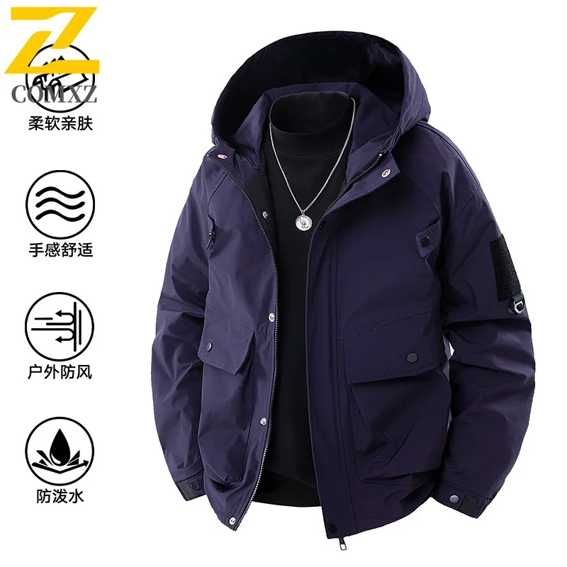 

2025 Jacket Mens Fashion Classics Outdoor Workwear Style Hiking Coat Men Hooded Trendy Versatile Casual Spring Autumn Garment
