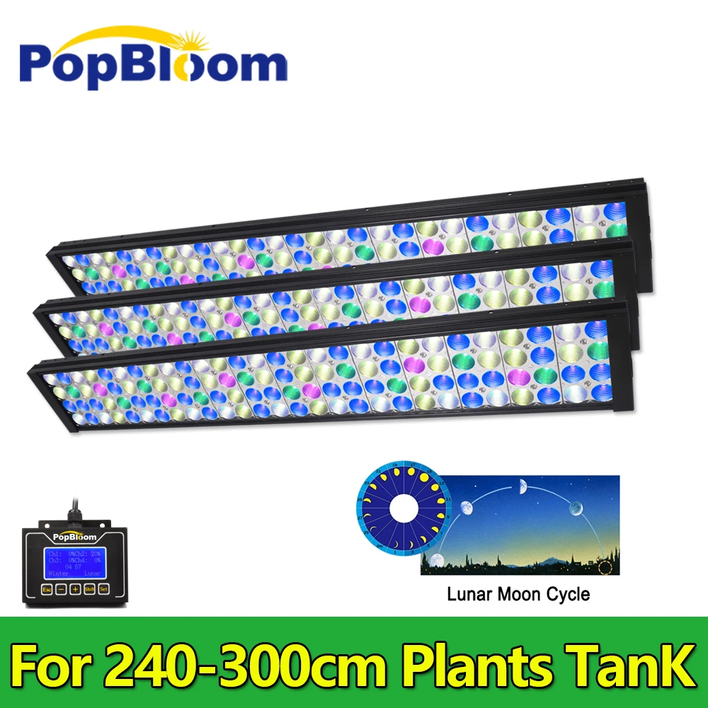 

PopBloom-Smart WRGB Freshwater Aquarium Plants Lamp Aquatic Plants Lighting for 240-300cm Fish Tank Planted Light,Turing75