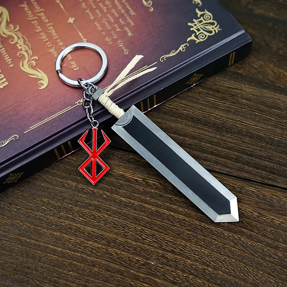 Berserk Guts Black Sword Keychain Jewelry Key Chain Anime Keyrings Keychains for Men Women Accessories Key Ring Pendant llaveros