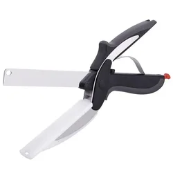 2-in-1 Stainless Steel Kitchen Scissor Separable Barbecue Steak Cutting Shear Fruit Knife Household Vegetable Food Processor