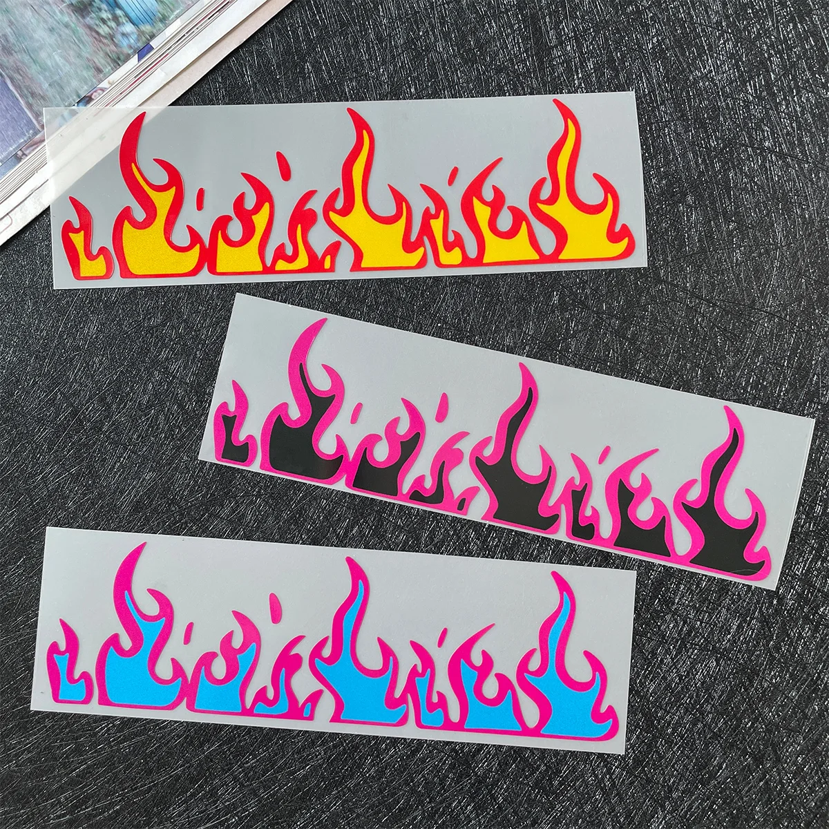 

1pc Flame Waterproof Vinyl Sticker, Decal for Motorcycle Car Helmet Fuel Tank