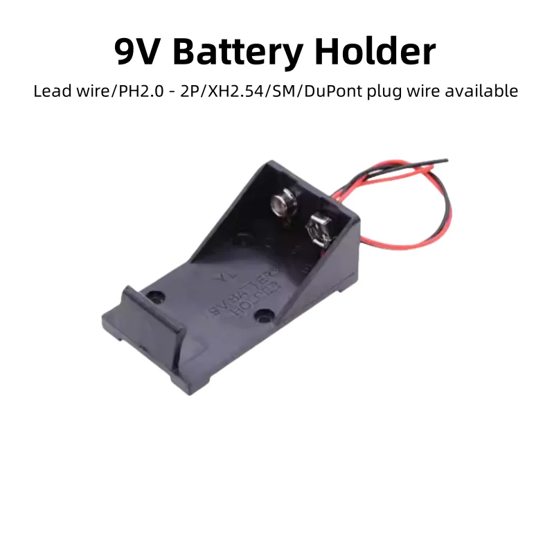 6F22 Battery Holder (Uncovered), 9V Power Socket, Battery Holder For Multimeters, Toys, Remote Controls With Plug Terminal Wire