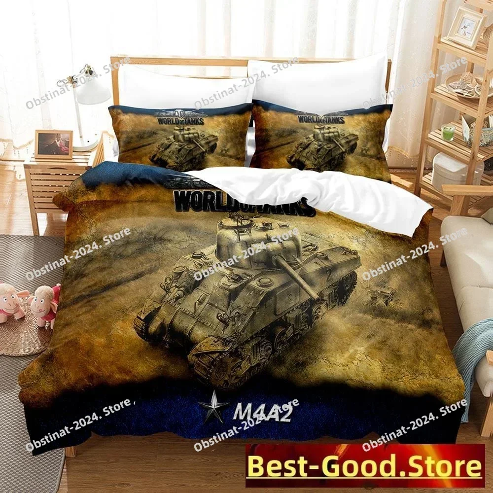 2023 Game World Of Tanks Bedding Set Single Twin Full Queen King Size Bed Set Adult Kid Bedroom Duvetcover Sets Anime Bed