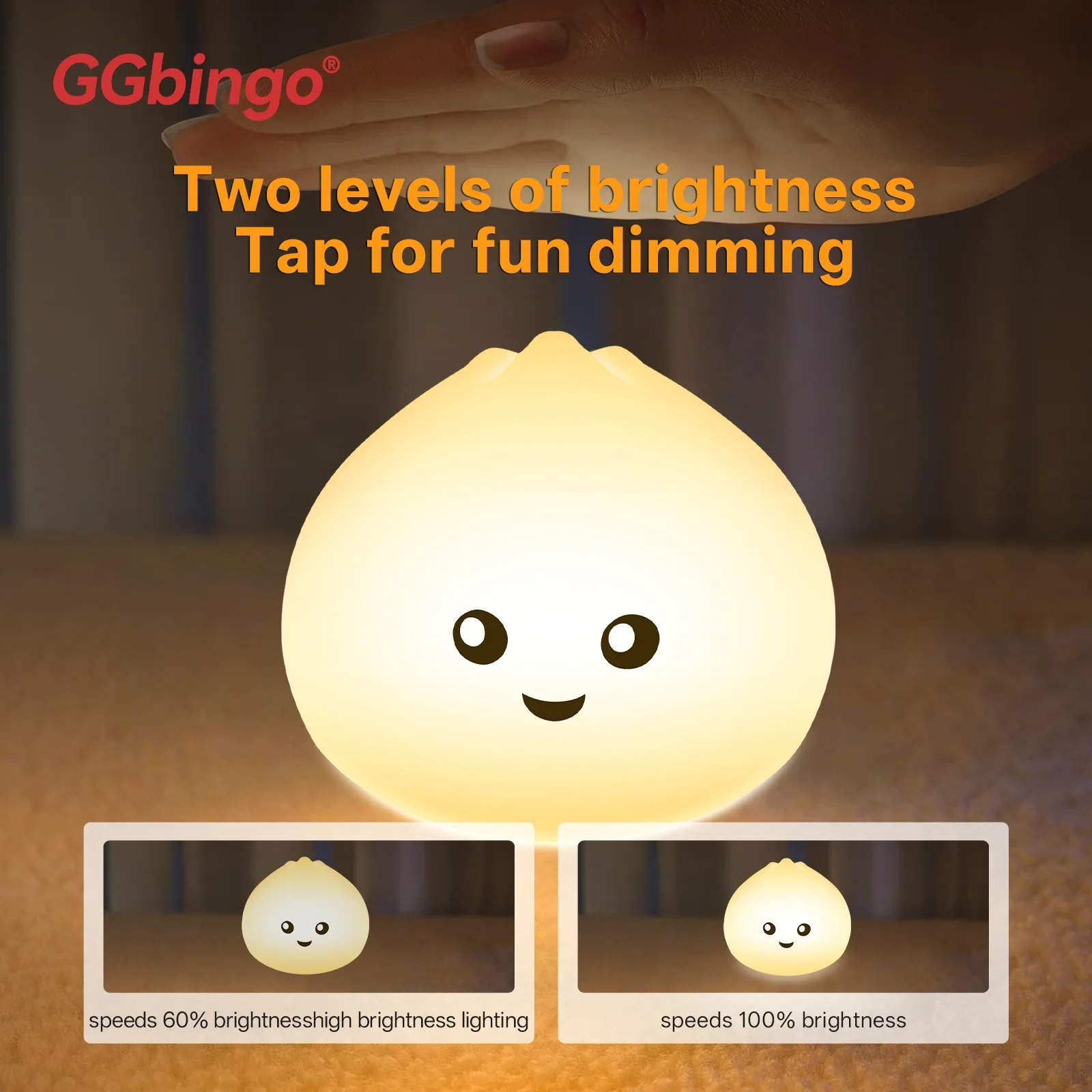 ضوء ليلي على البخار قابل لإعادة الشحن مع توهج ناعم واقي للعين للحضانة