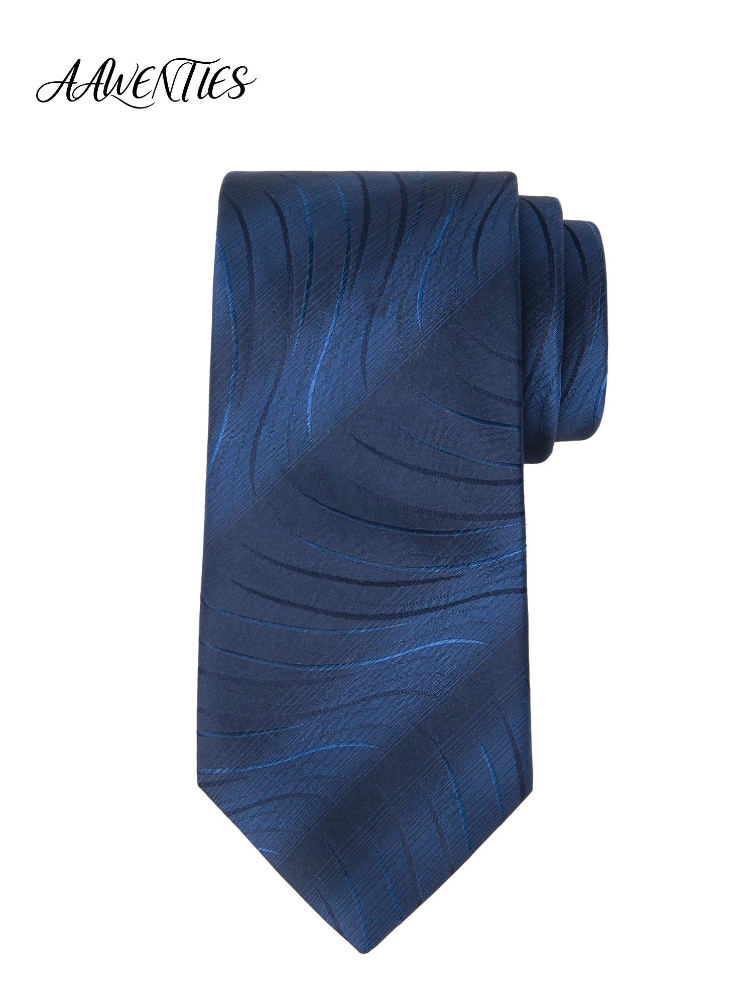 corbata-de-seda-con-patron-de-hojas-azul-oscuro-accesorio-elegante-y-moderno-para-hombre-forma-de-punta-de-flecha-casual-y