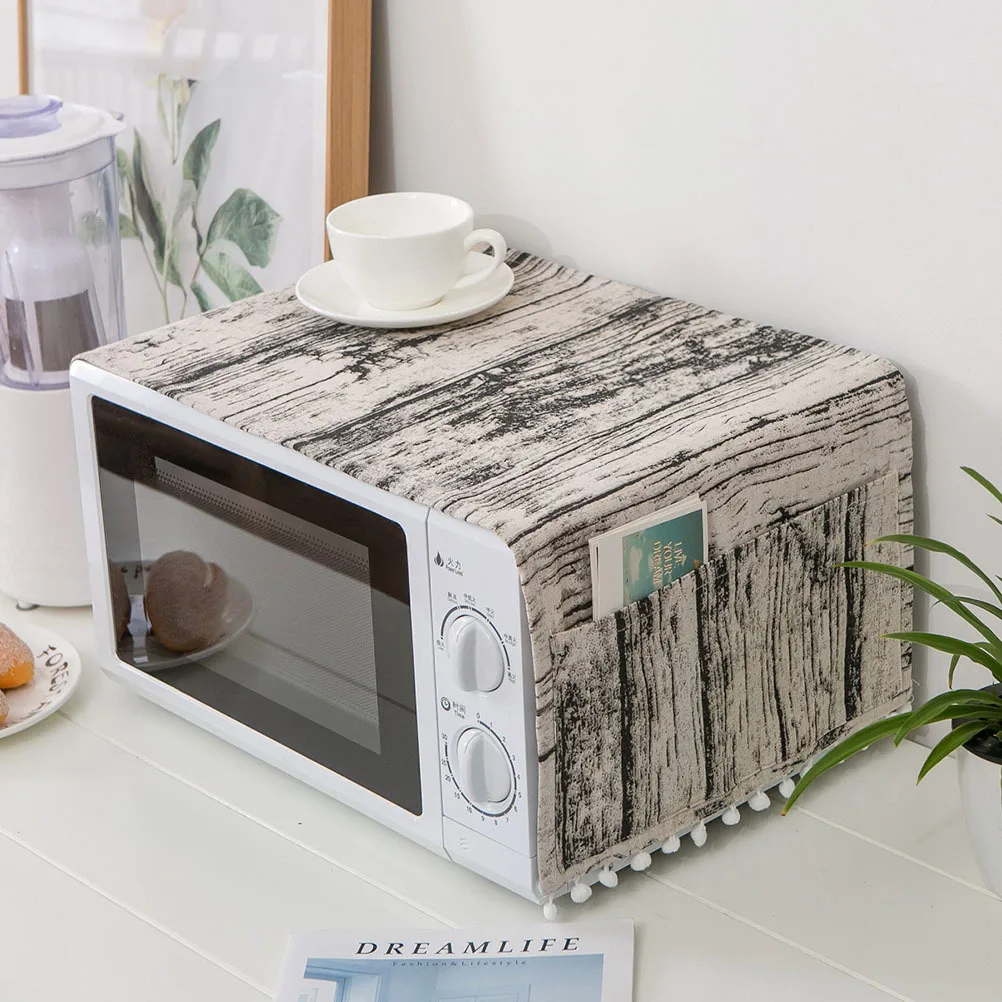 

Wood Texture 30x90cm Microwave Oven Dust Cover Premium Cotton Protective Hood for Refrigerator Table Wardrobe Decorative Vintage