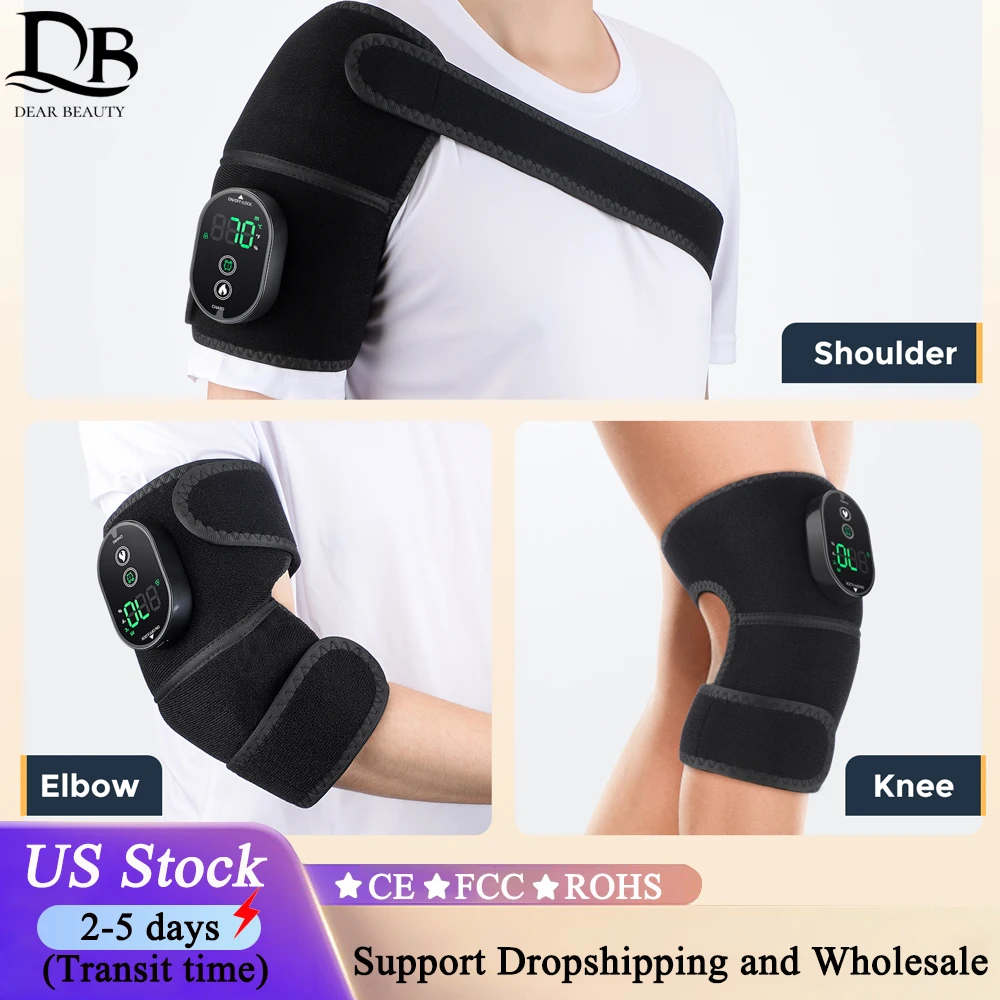US Stock Knie Schulter Ellenbogen Vibration Massagegerät Multifunktionale Heizung Knie Massagegerät Knieorthese Protecter Beheizte Knie Bein Pad
