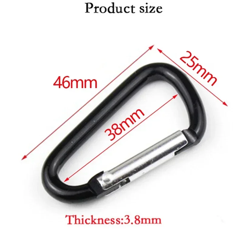 50/100 Pcs Silver Black Aluminum Carabiner Spring Belt Clip Key Chain Buckles Outdoor Sports Climbing Accessories