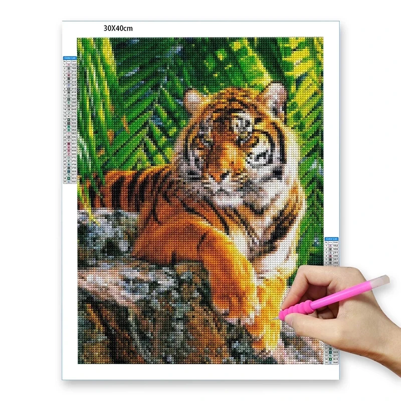 Tiger Diamond Painting Animal 5D DIY Diamond Embroidery Full Drill Mosaic Picture of Rhinestones Crystal Painting Home Decor