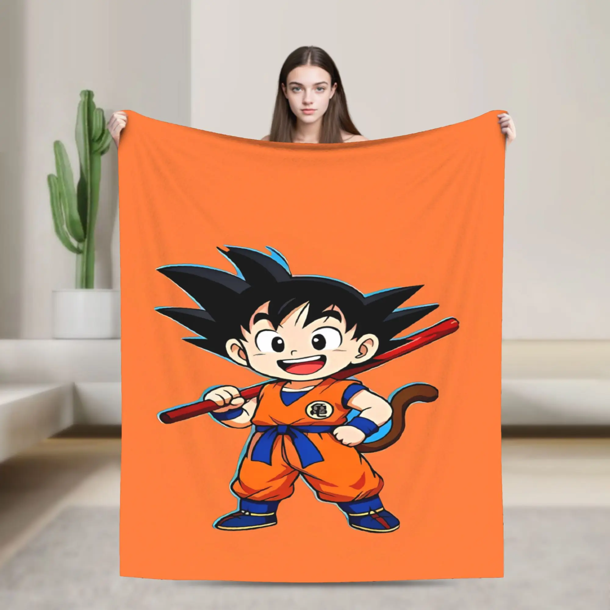 Goku & Vegeta D-Dragon B-Ball Anime Warm Soft Blankets Plush Throw Blanket Comfortable Couch Chair Flannel Bedspread Bed Cover