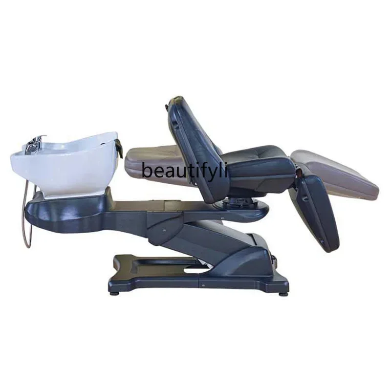 

SS new Hair Salon Shampoo Chair High-End Barber Shop Electric Lifting Shampoo Chair Rotatable Flushing Bed ss 7486