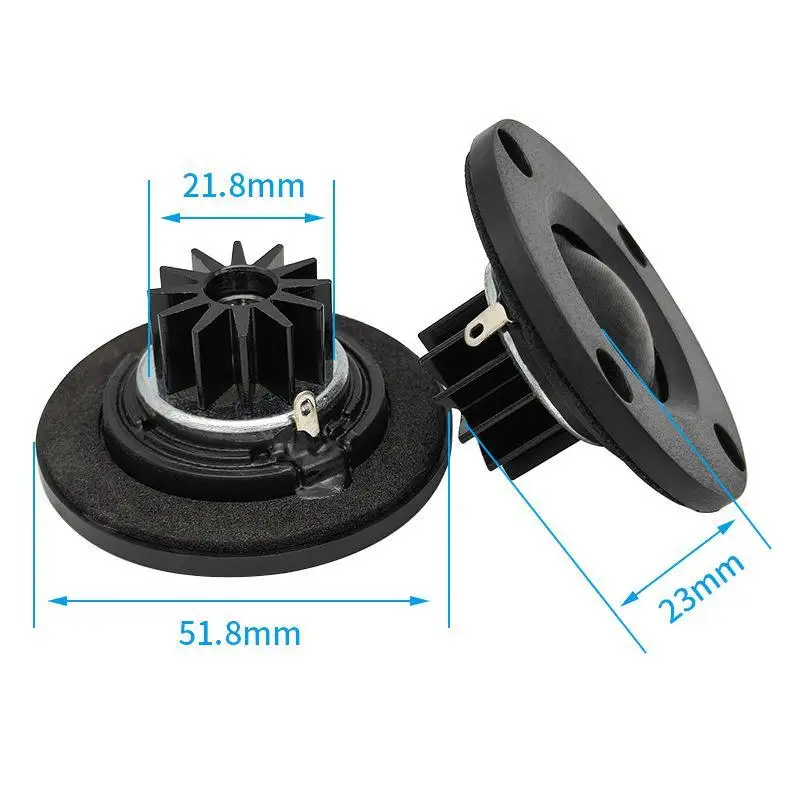 ∘HiFi Audio Tweeter 30W 52mm Silk Titanium Dome Passive Radiator for Car Home Audio Part Replacement