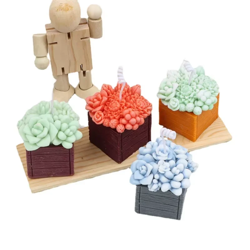 DIY Succulent Silicone Candle Mold for Gypsum Resin Soap Making Handicraft Desktop Decoration Home Decor Gifts