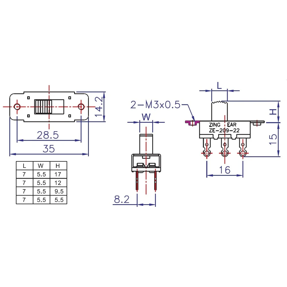 6 Pin 2 Position DPDT ON-ON For TOGGLE Switch with Wire Harness for 250VAC 3A Circuit Isolation and Direction Control Tasks