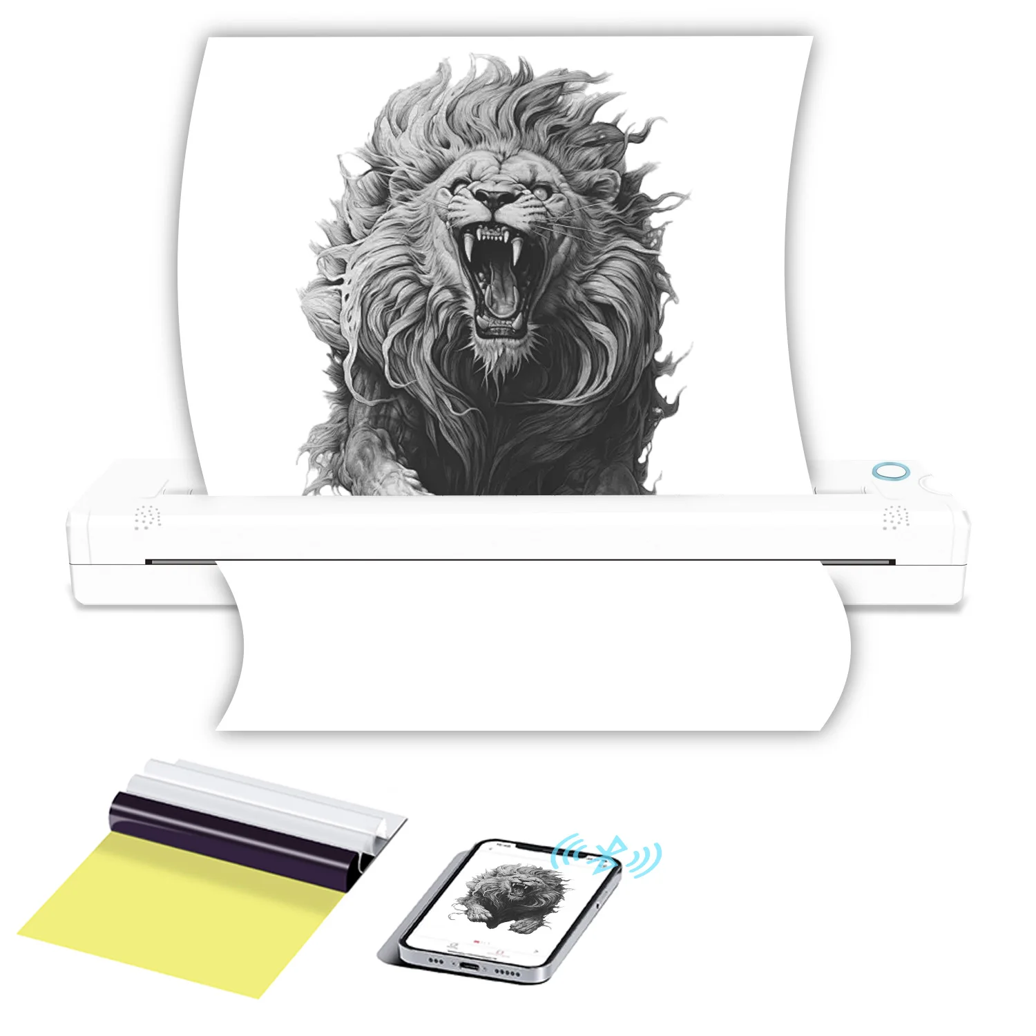 QSYRAINBOW PDF Portable Printer Tattoo Thermal Transfer Sensitive Inkless A4 Paper phone Bluetooth Wireless Document Office Word