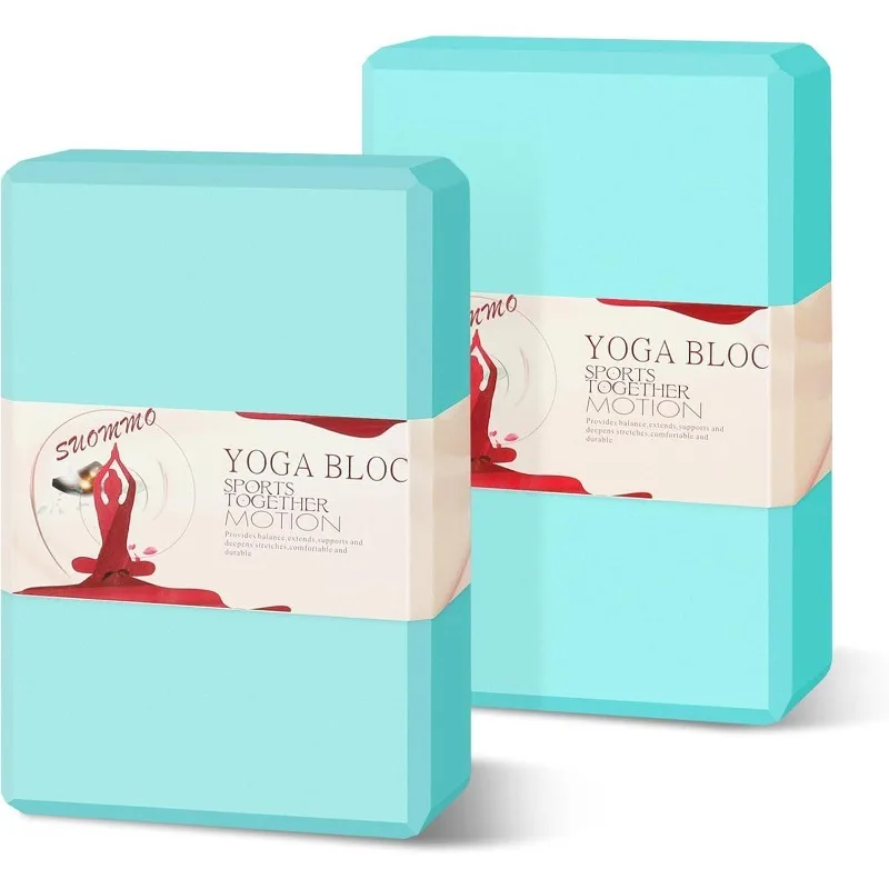 

Yoga Blocks 2 Pack - Premium EVA Foam for Yoga, Pilates, Meditation, and Stretching - Non-Slip Lightweight Durable Bricks for Im