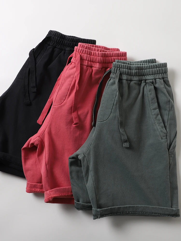 

Waed американские ретро тяжелые 420 г из чистого хлопка Fce свободные спортивные мужские брюки средней длины повседневные брюки с пятью точками