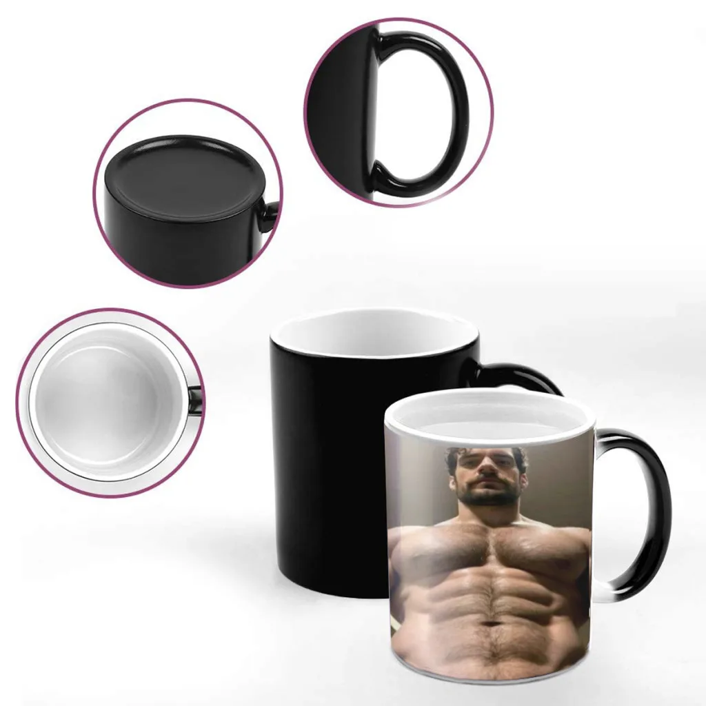 Sexy muscular man One Piece Coffee Mugs And Mug Creative Color Change Tea Cup Ceramic Milk Cups Novelty Gifts