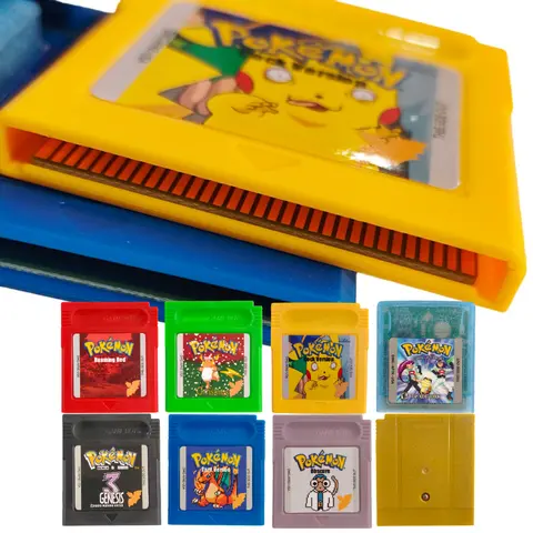 USA Pokemon Cartridge GBC Game Card 16 Bit Video Game Cartridge Console Cards Red Blue Crystal Golden Green Silver Gifts for Kid