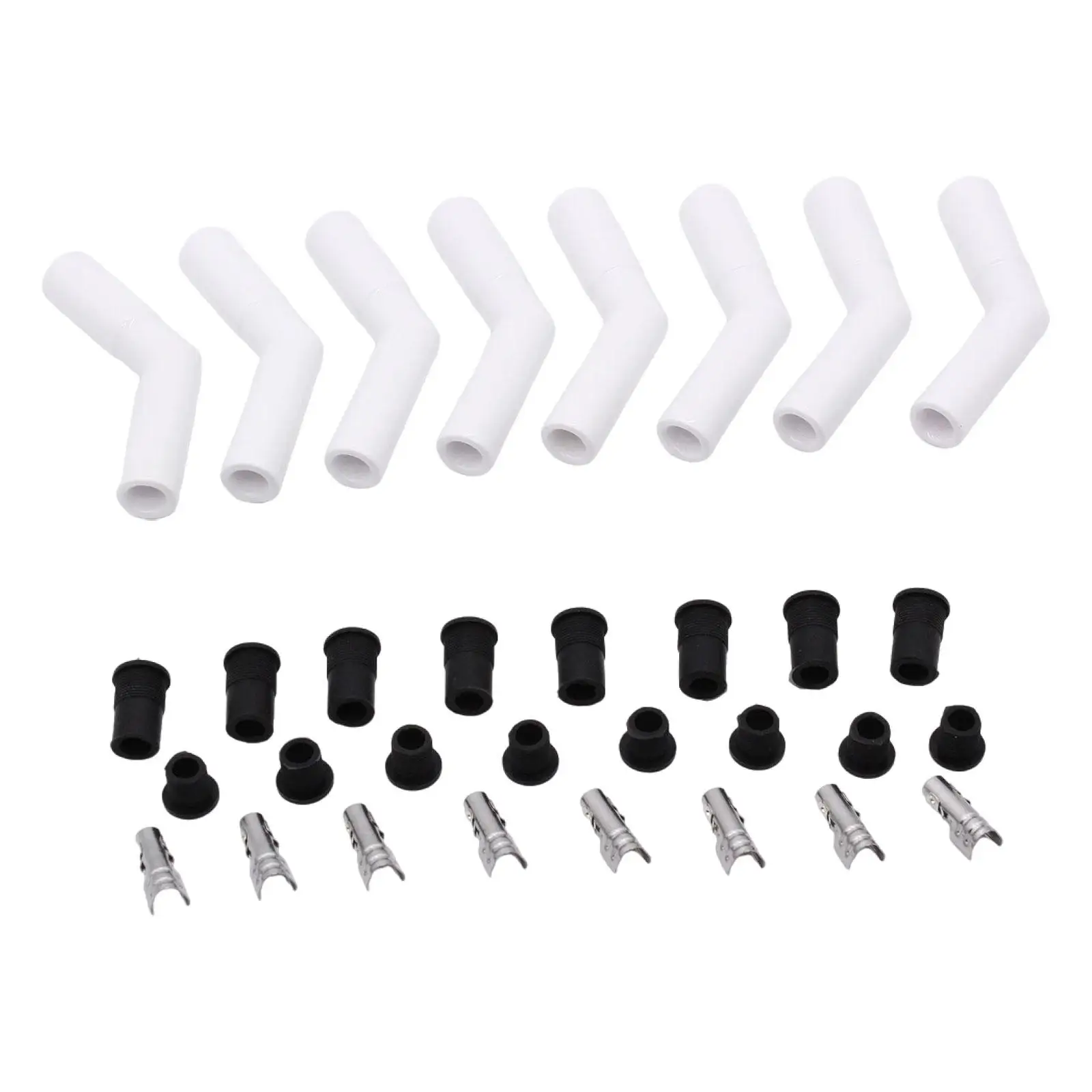 8 Pieces Ceramic Spark Plug Wire End Boots Sturdy Silicone Plug Replacement