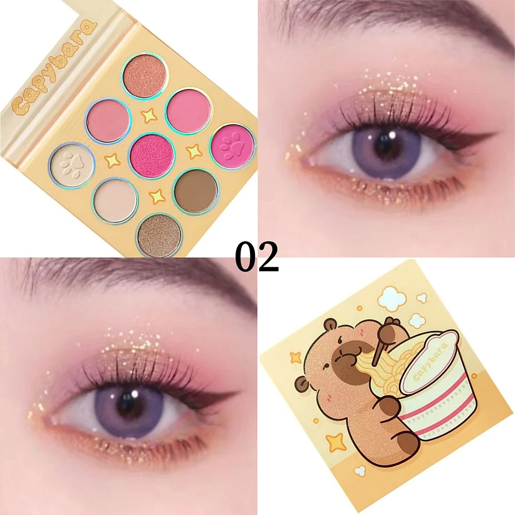9-color-eyeshadow-plate-private-label-yellow-package-long-lasting-waterproof-shimmer-cute-natural-custom-logo-makeup-wholesale
